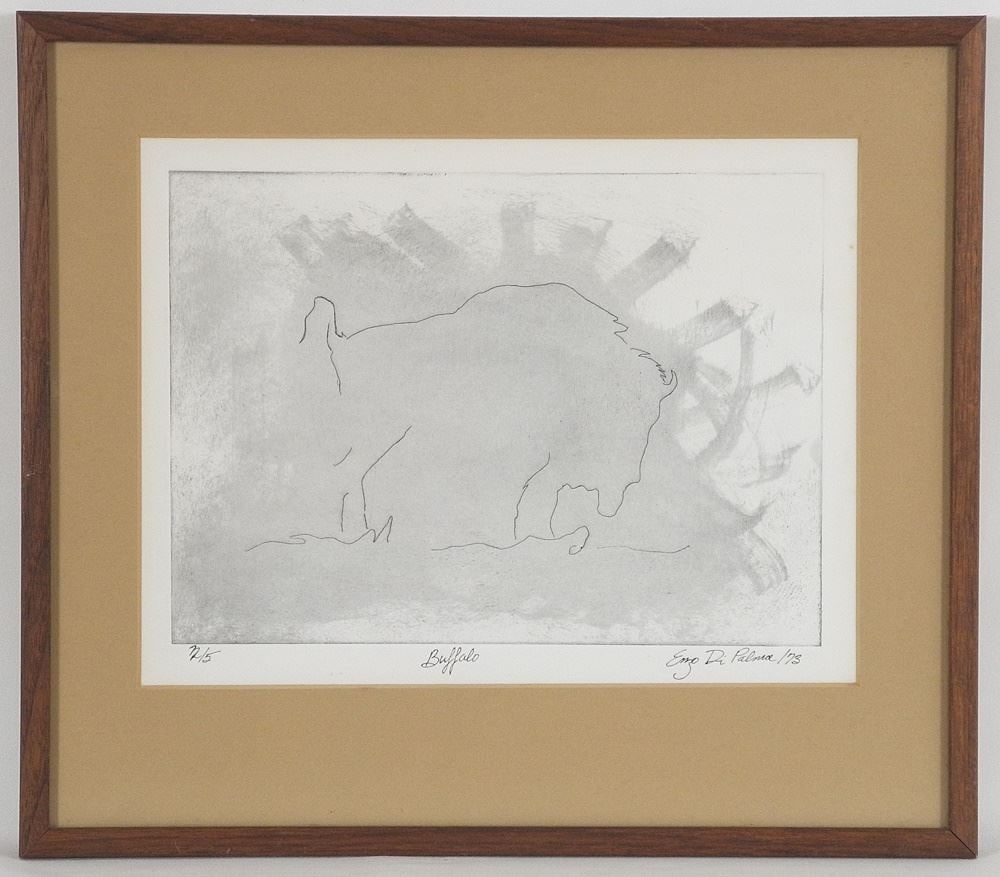 Etching 3/5, Enzo Di Palma - Buffalo 1973, 8 1/4" x 11 3/8": Etching 3/5, Enzo Di Palma - Buffalo 1973, 8 1/4" x 11 3/8"