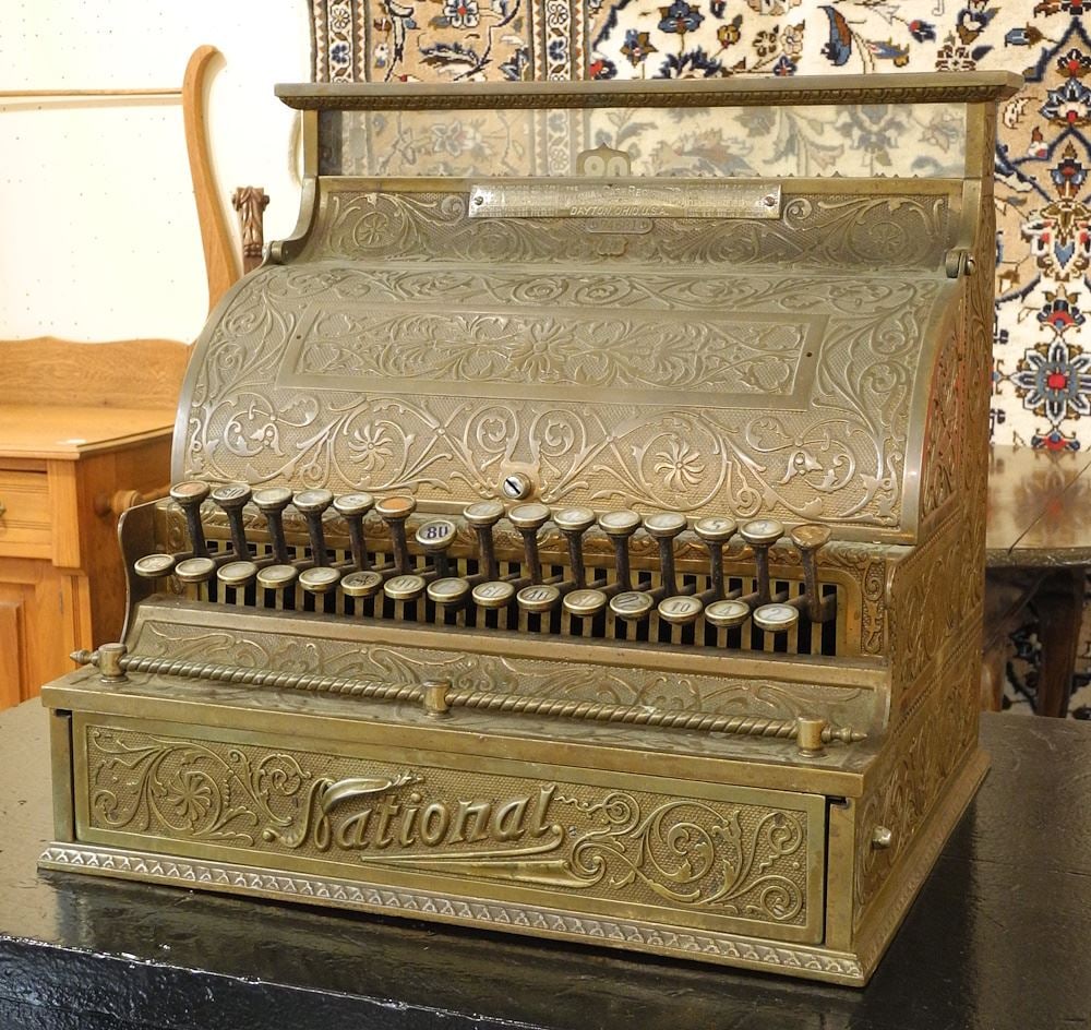 National Cash Register, Brass Model 3 C. 1895, Serial 74681. (1 of 2)