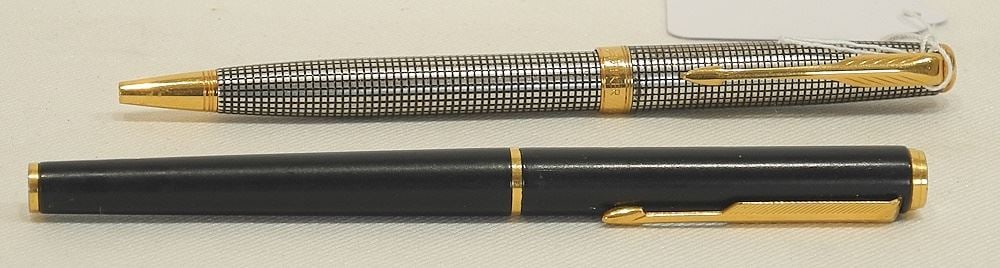 Two Parker Pens: Cisele GT Ballpoint & Black Ballpark Pocket.: Two Parker Pens: Cisele GT Ballpoint & Black Ballpark Pocket.