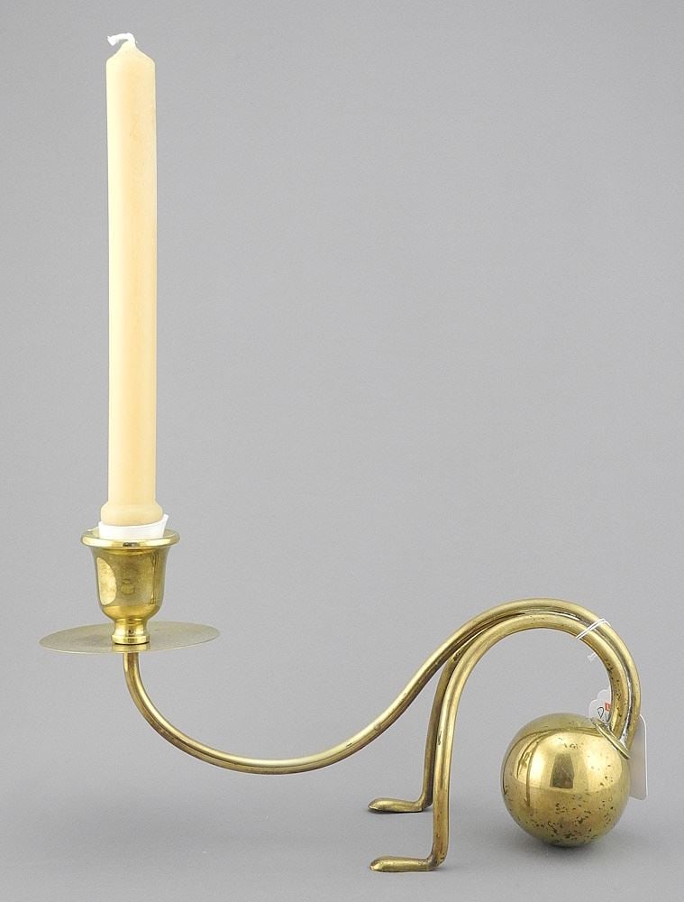 Bronze Footed Curved Sphere Candlestick, 5"h.: Bronze Footed Curved Sphere Candlestick, 5"h.