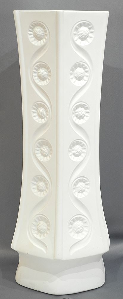 Schumann Arzberg Bisque Porcelain Vase, 24"h.: Schumann Arzberg Bisque Porcelain Vase, 24"h.