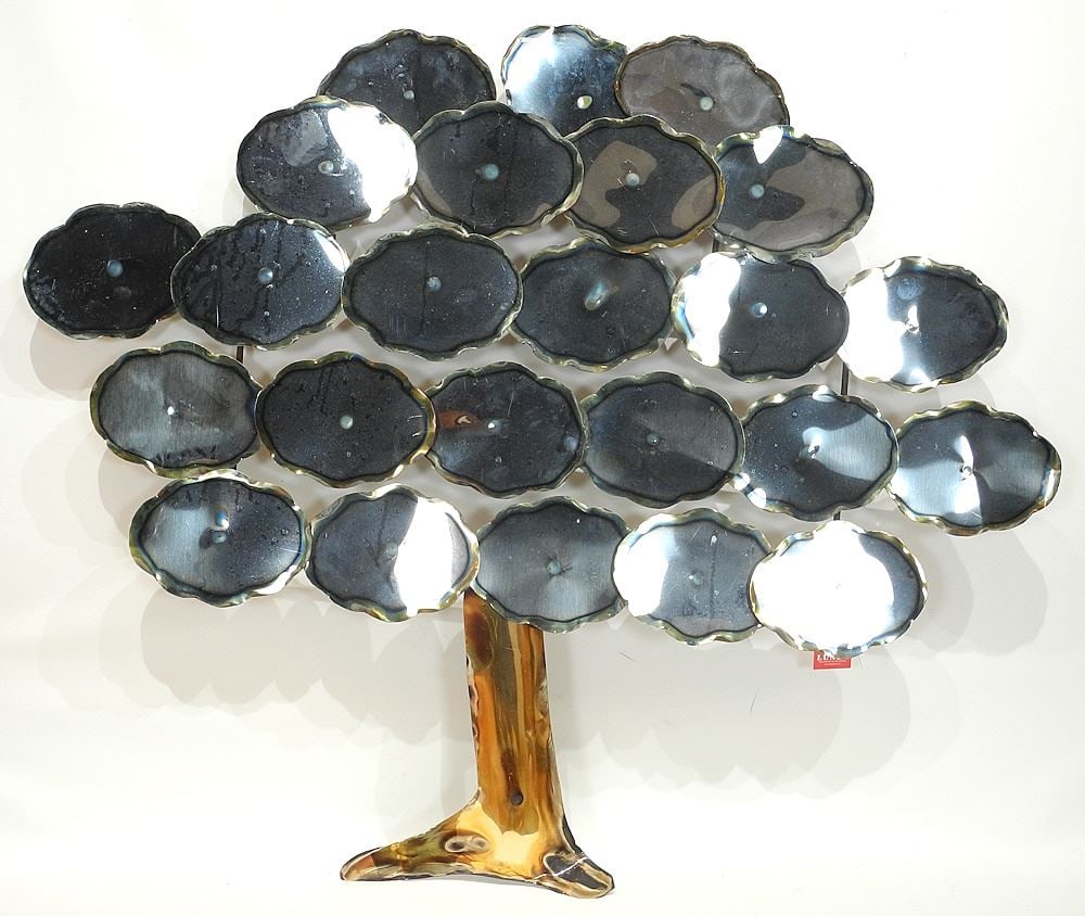Vintage 1960's Mirrored Brass "Tree" Hanging, 33 1/2" x 39". (1 of 2)