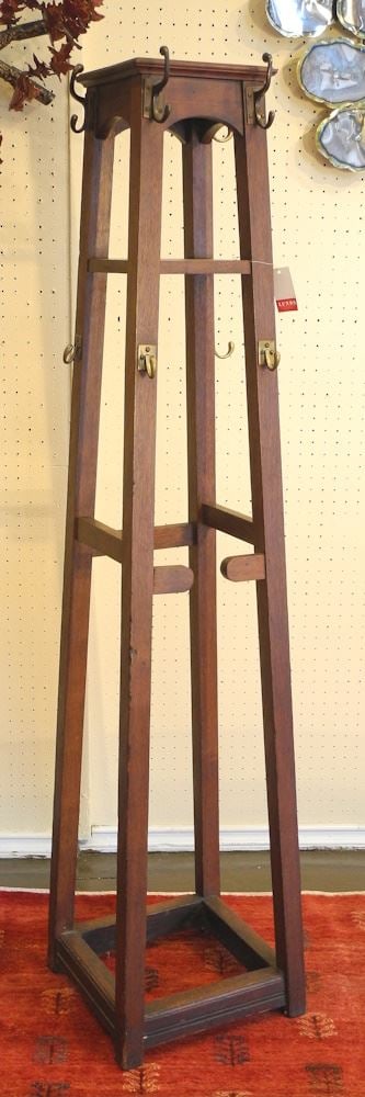 Arts & Craft Style Tapered Hall Stand, 62"h. (1 of 3)