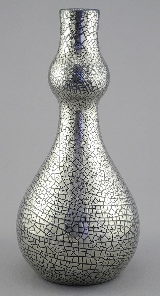 Elton Ware Silver Crackle Glaze Vase , 9 7/8"h. See condition report. (1 of 5)