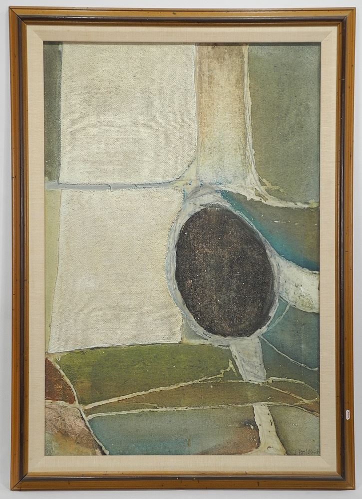 Oli & Mixed Media on Canvas signed C.(Charles) Brookman, 35 1/2" x 23 3/4", "Formations #3". (1 of 6)