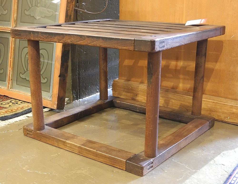 Solid Teak Jointed Lattice End Table with Darkened Finish, 14 1/2" x 20" x 20".: Solid Teak Jointed Lattice End Table with Darkened Finish, 14 1/2" x 20" x 20".