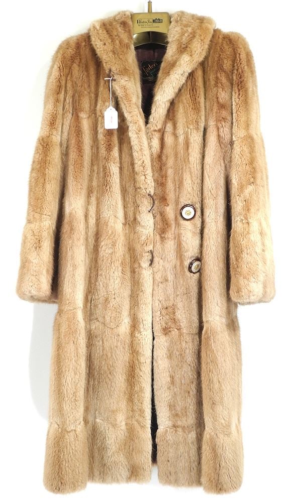 "Foster's Furriers" 3/4 Length Fur Coat, Size S/M. (1 of 3)