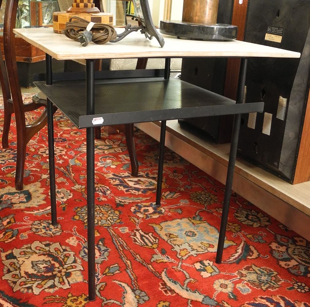 Wim Rietveld Side Table, 22" x 20 1/2" x 20 1/2" (as found). (1 of 2)