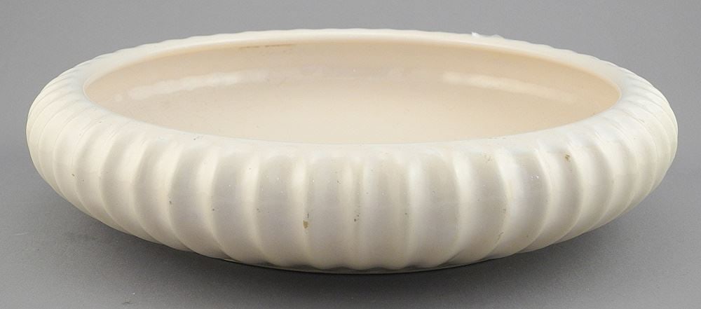 L. Hjorth Denmark Pink Glazed Pottery Bowl, 2 1/2 x 11" Diameter.: L. Hjorth Denmark Pink Glazed Pottery Bowl, 2 1/2 x 11" Diameter.
