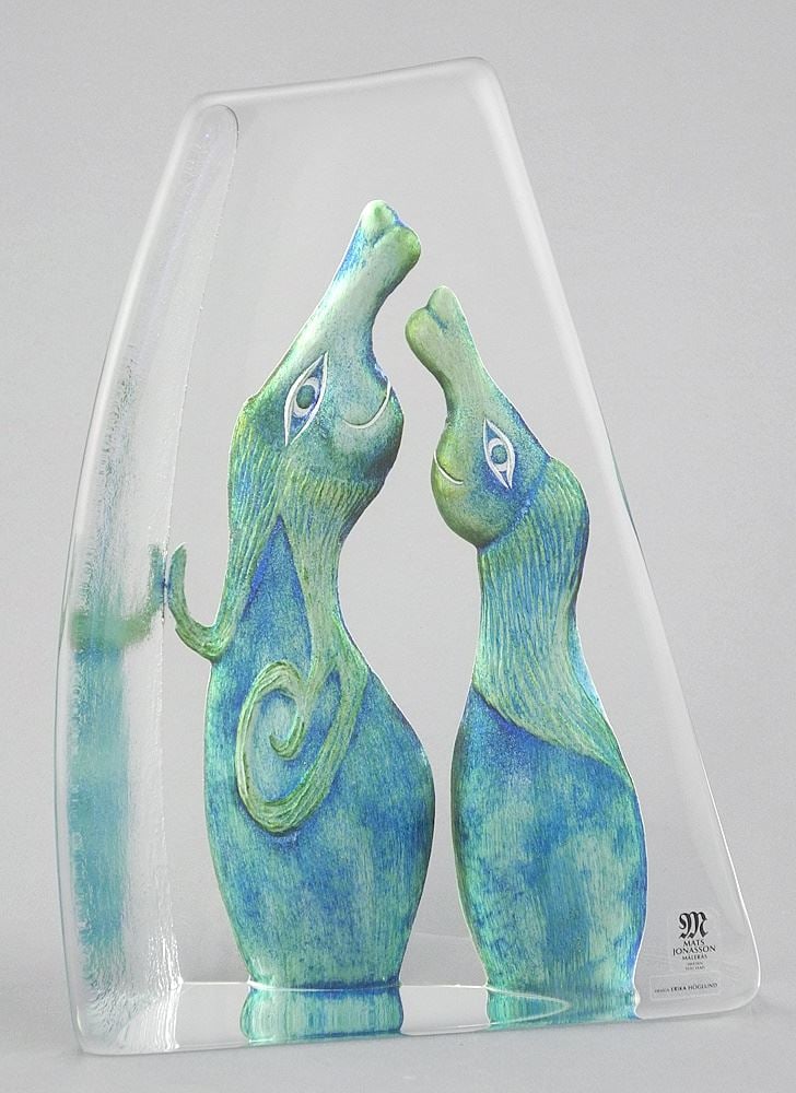 7 3/4"h Mats Jonasson Crystal Ornament, Design: Erika Hoglund. (1 of 3)