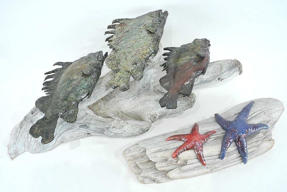 Two Raku Wall Sculptures by Ed Oldfield, 28 1/2" & 18 1/2"L. (1 of 3)