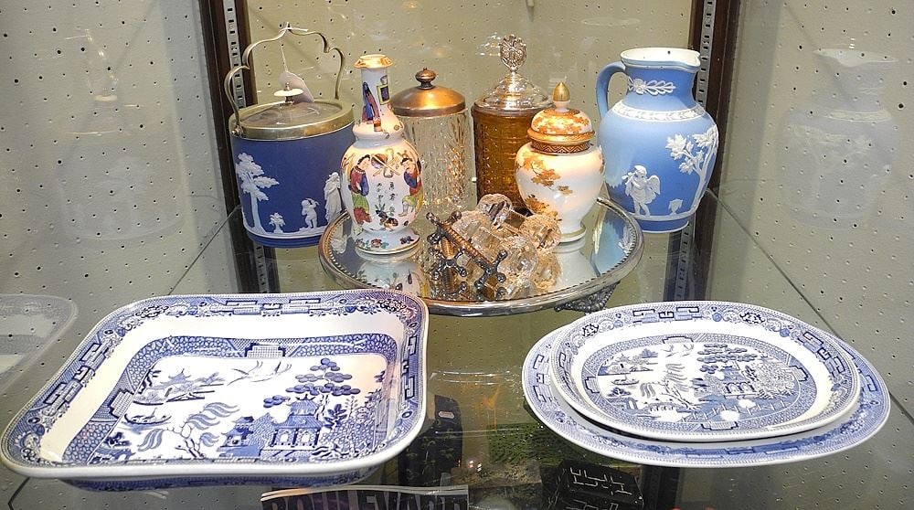 Collection of Wedgwood & Other Ceramics with 19th C. Table Accoutrements.: Collection of Wedgwood & Other Ceramics with 19th C. Table Accoutrements.