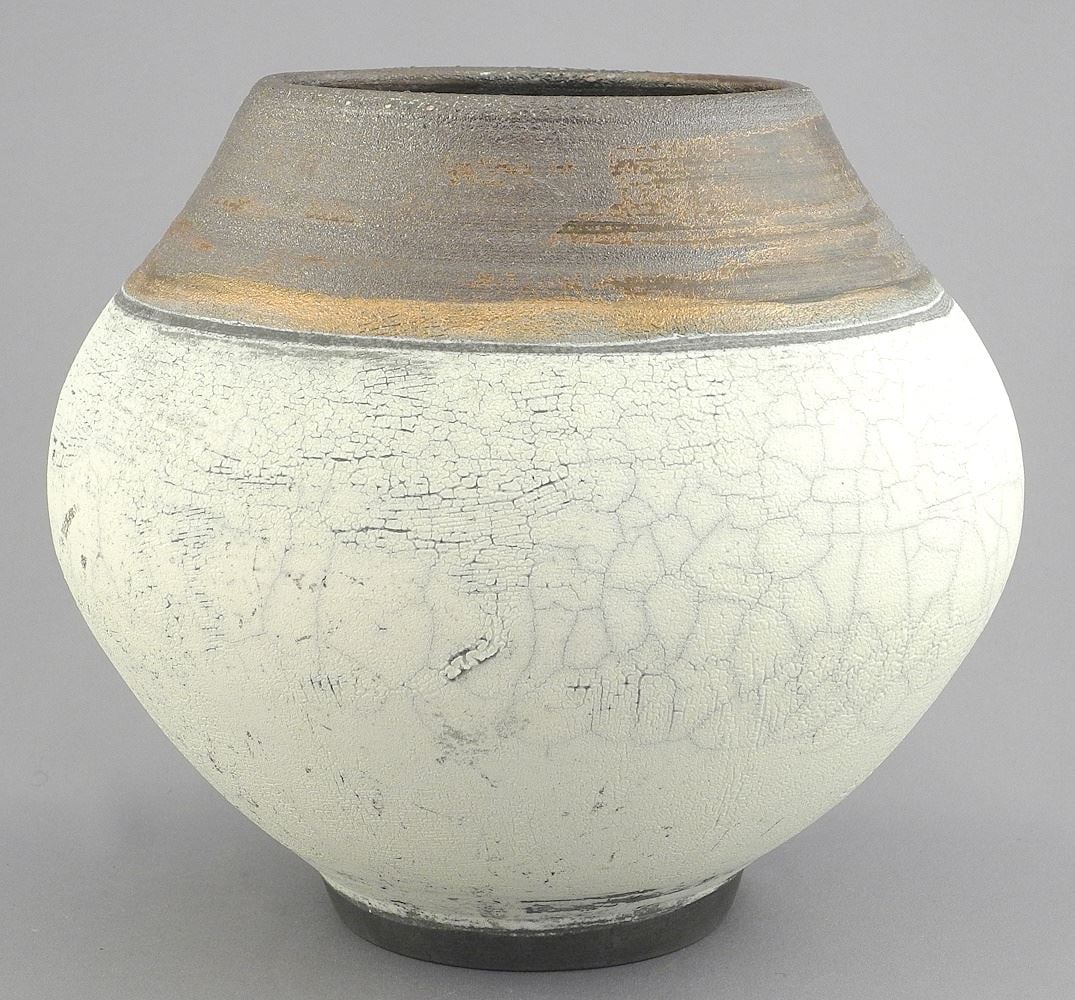 Raku Vase signed (Pat) Webber, 7"h. (1 of 3)