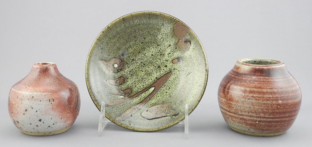 3 Stoneware Vessels signed (Walter) Dexter. (1 of 2)