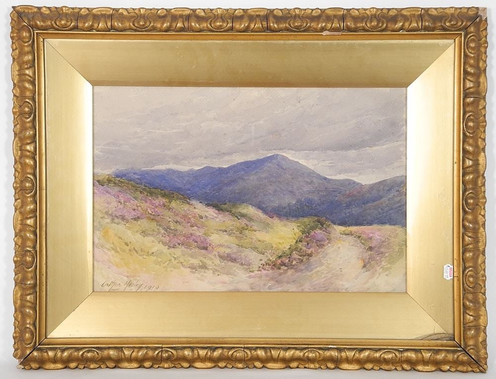 Watercolour signed Arthur Heeley 1910, 11 3/8" x 17 3/8", "Scottish Highlands". (1 of 3)