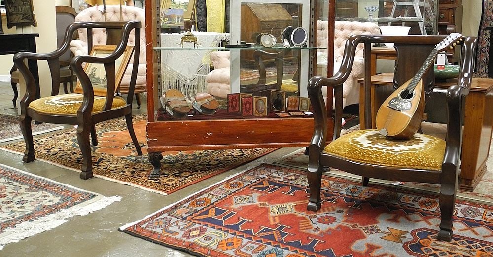 Pair of Antique Parlour Armchairs.: Pair of Antique Parlour Armchairs.