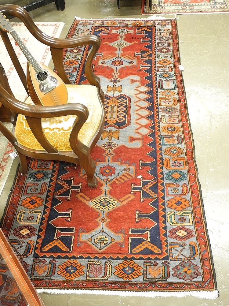 Hand Knotted Persian Runner Approximately 9' x 3'9". (1 of 4)