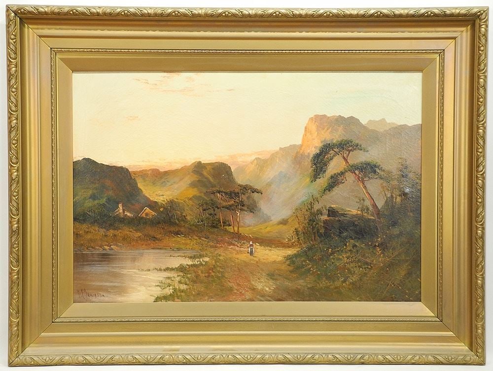 Pair of Oil on Canvas signed F. (Francis) E. Jamieson, 20 x 30", "Loch Goil & Etne" (tear n: Pair of Oil on Canvas signed F. (Francis) E. Jamieson, 20 x 30", "Loch Goil & Etne" (tear n