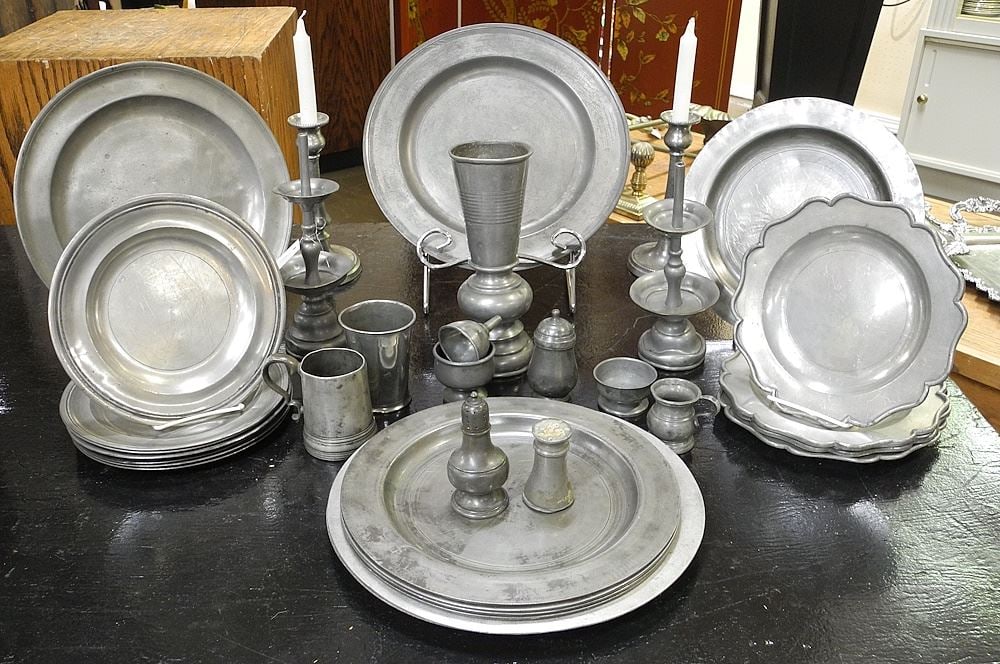 Collection of Various Antique Pewter Wares, 17th to 19th C. - (1 of 1)