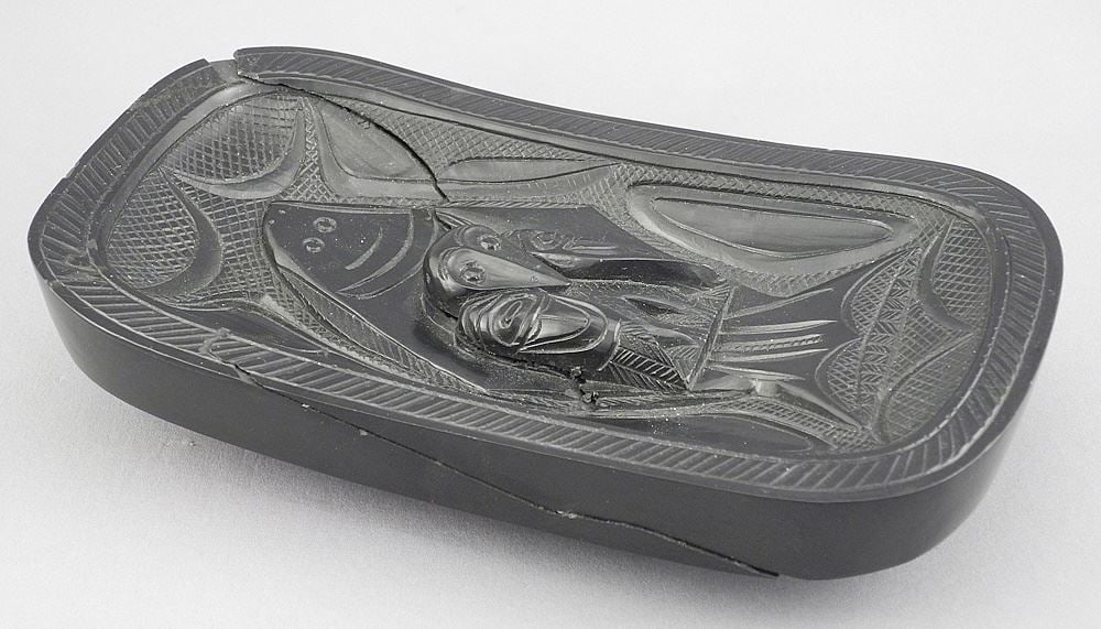Haida Argillite Dish Carved by Rufus Moody Skidegate Mission (restored). (1 of 4)