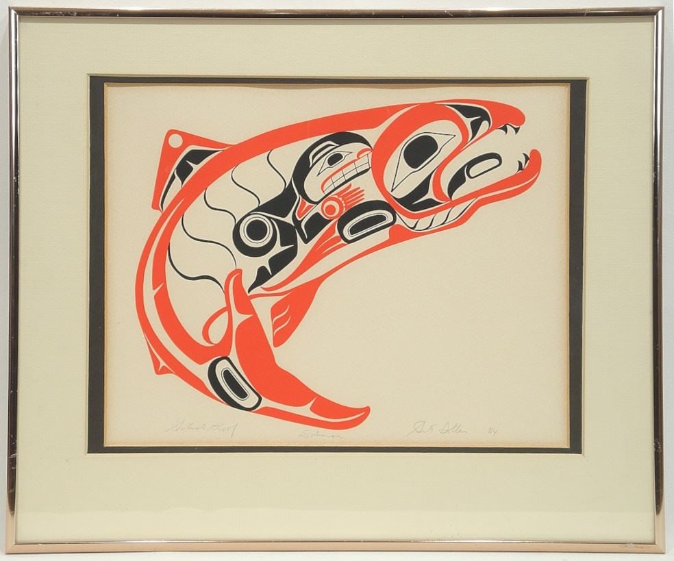 Serigraph signed Art Bolton, 10 1/8" x 12 7/8", "Salmon" A/P, 1984. (1 of 4)