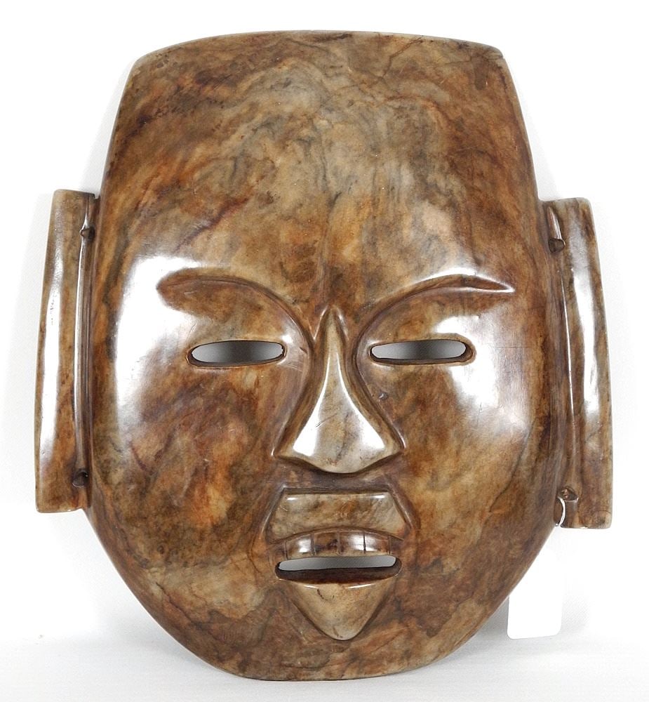 Mayan Style Stone Mask, 12 1/2"h. (1 of 2)