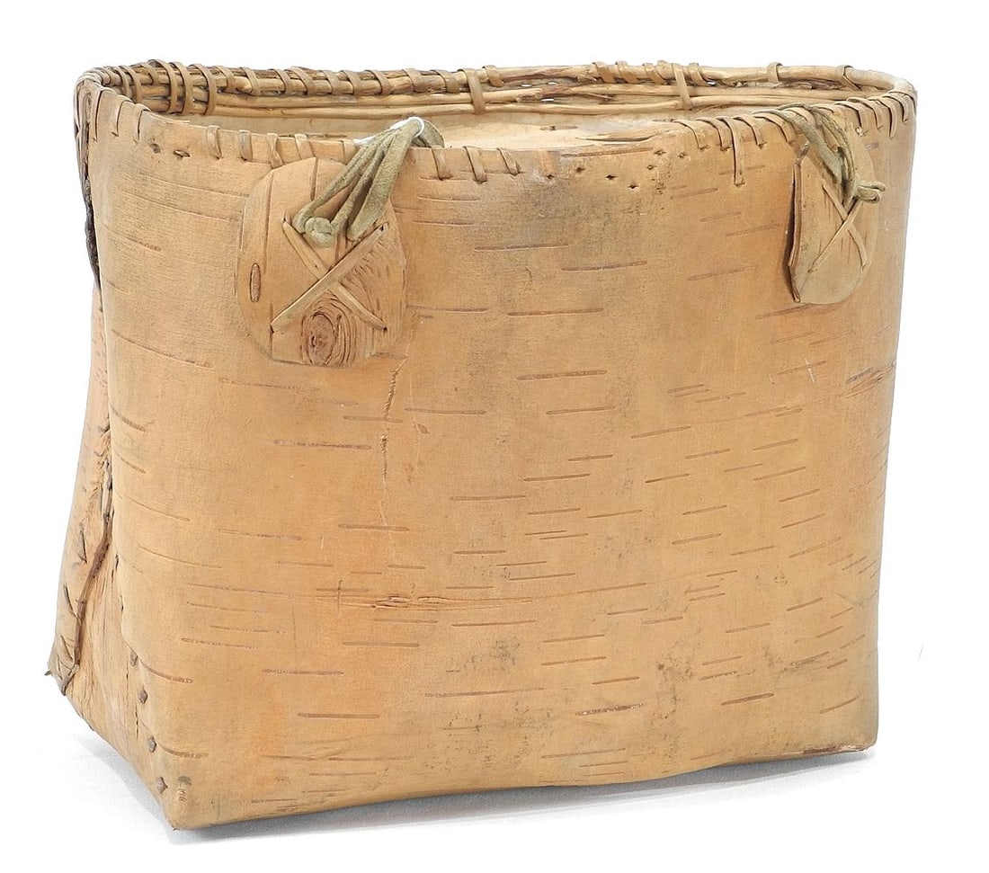 Birch Bark Basket, 10 1/2" x 14" x 11 1/2". (1 of 3)