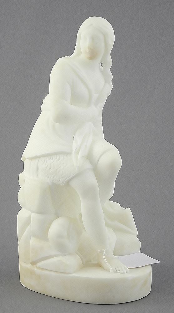Marble Sculpture of a Youthful Maiden, 9 7/8"h.: Marble Sculpture of a Youthful Maiden, 9 7/8"h.