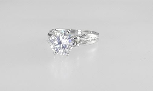 3ct Moissanite Bow Ring, Size 7 in 925 Silver with White Gold Overlay. (1 of 6)