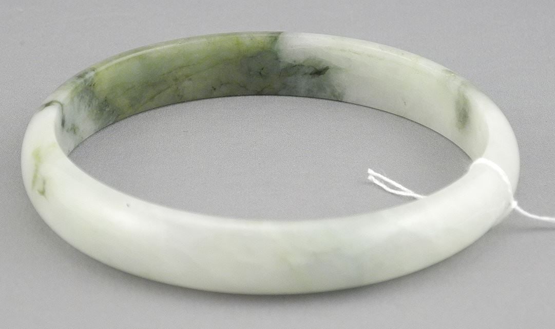 Large Chinese White & Celadon Jade Bracelet. (1 of 2)