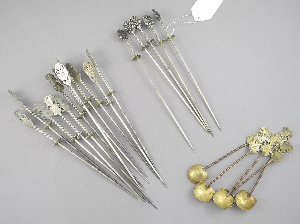 Collection of Indonesian .800 Silver Cocktail Sticks, 197g. (1 of 2)