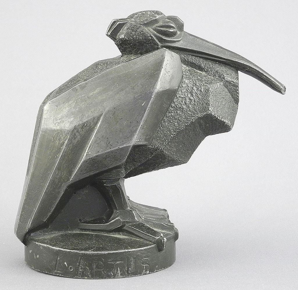 Bronze Pelican Car Mascot signed L. Artus, 4 1/4"h. (1 of 7)