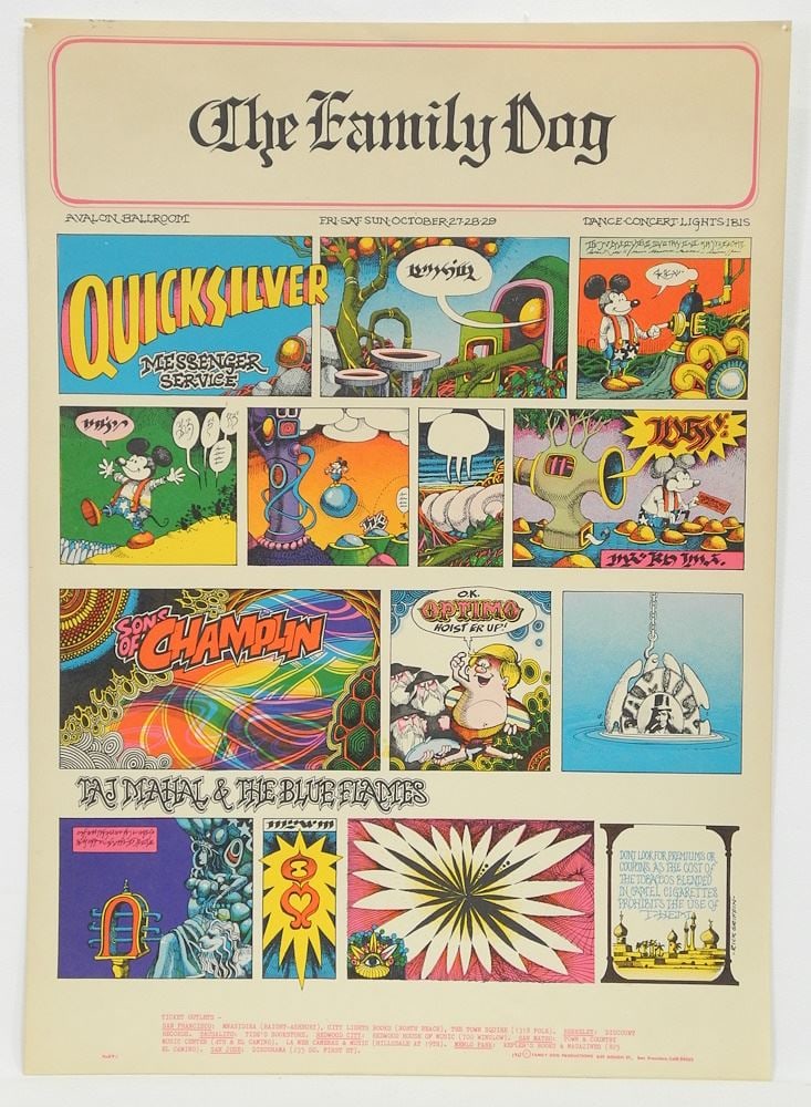 Concert Poster: 1967 Quicksilver Messenger Service Avalon Ballroom, 20 x 14 1/4". (1 of 6)