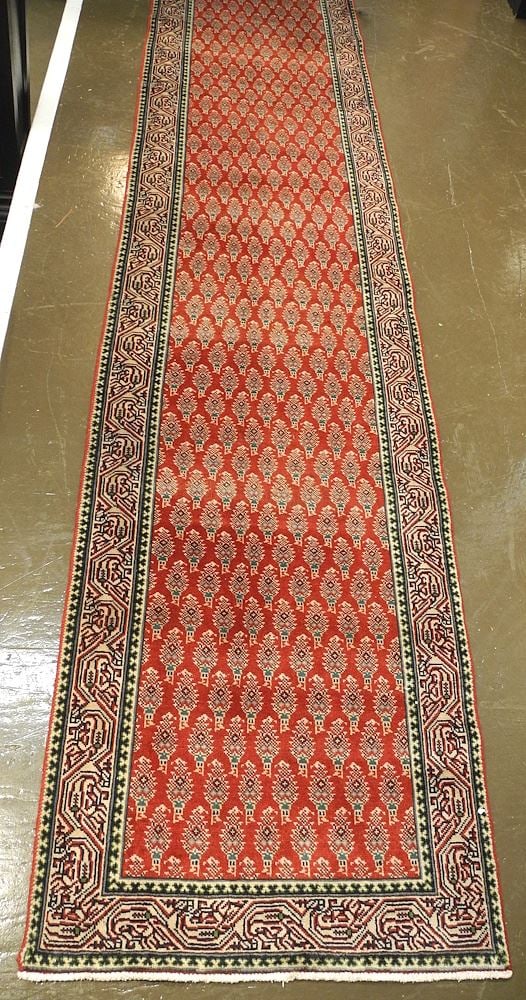 Hand Knotted Wool Ardabil Runner 2'7" x 12'7". (1 of 4)