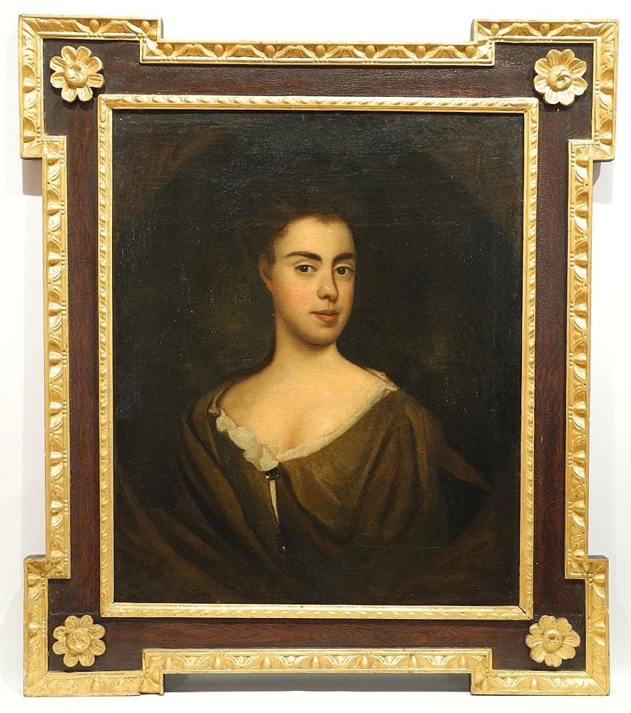 Early 19th C. Oil Portrait of a Youthful Beauty, 29 1/4" x 24 1/4". (1 of 9)