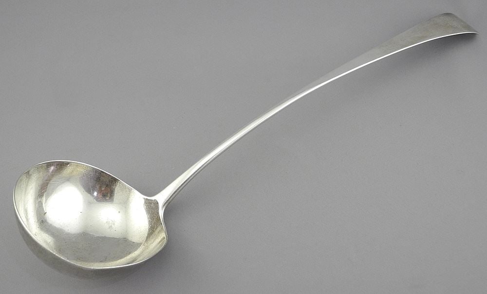Scottish Provincial Silver Ladle: James Gordon/Aberdeen/C.1770, 15"L, 199g. (1 of 8)