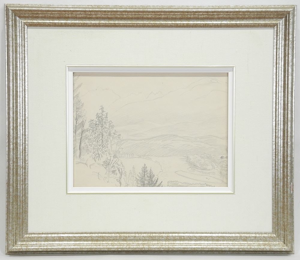 Graphite Drawing by E.J. (Edward John) Hughes, 8 1/2" x 11 1/2" with Certificate of Authenticat (1 of 10)