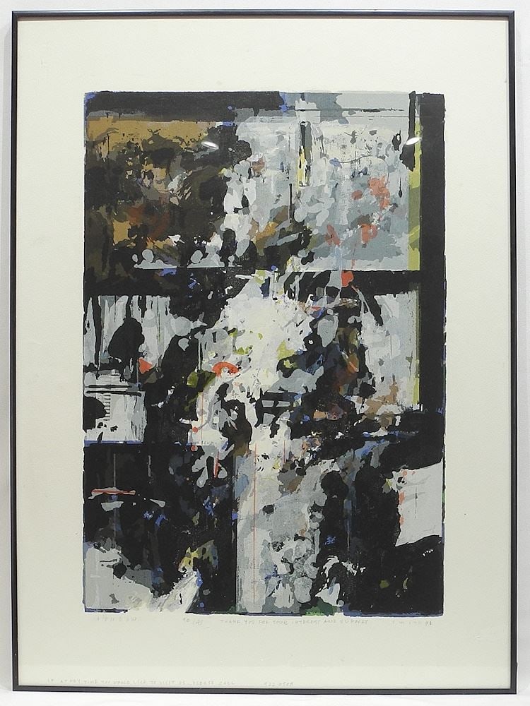 Serigraph signed (Gordon) Smith'92, 29 5/8 x 21 5/8", "Window" #40/45.: Serigraph signed (Gordon) Smith'92, 29 5/8 x 21 5/8", "Window" #40/45.