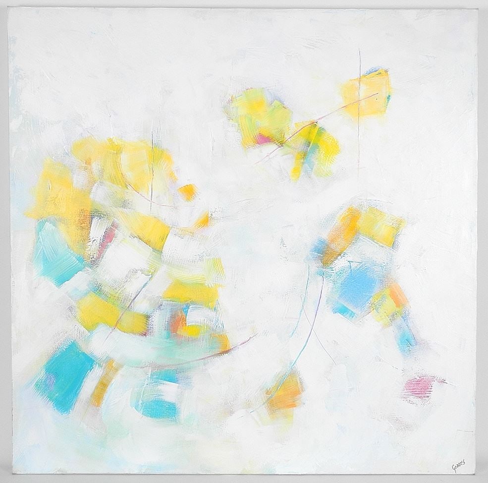 Acrylic on Canvas signed (Susan) Geddes, 36" x 36", "Lyrical".: Acrylic on Canvas signed (Susan) Geddes, 36" x 36", "Lyrical".