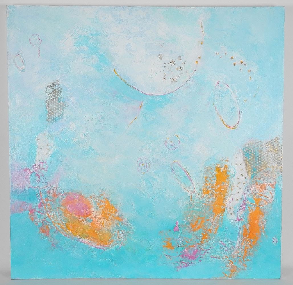 Acrylic on Canvas signed (Susan) Geddes, 36" x 36", "Embedded".: Acrylic on Canvas signed (Susan) Geddes, 36" x 36", "Embedded".