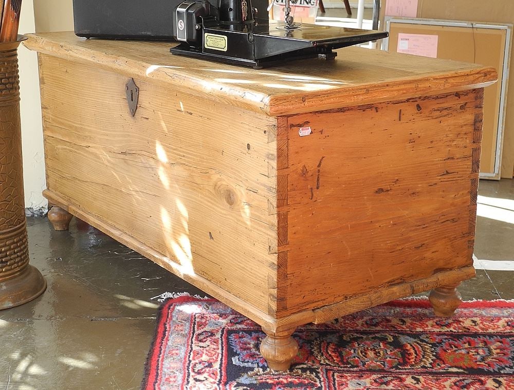 19th C. Canadiana Pine Chest, 38"w. (1 of 3)
