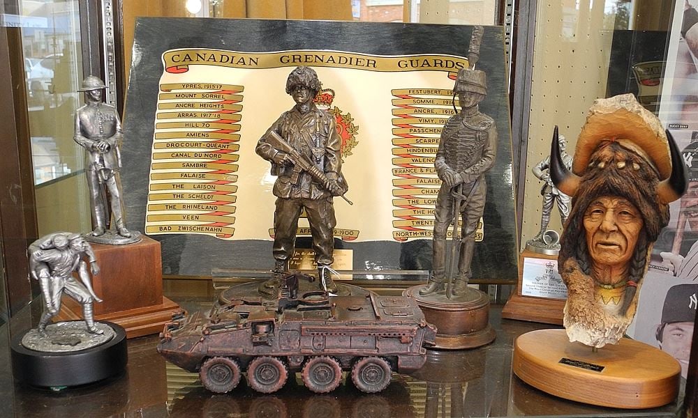 Collection of Model Military Figures & Canadian Grenadier Guards Plaque, 17 3/4"w. (1 of 2)