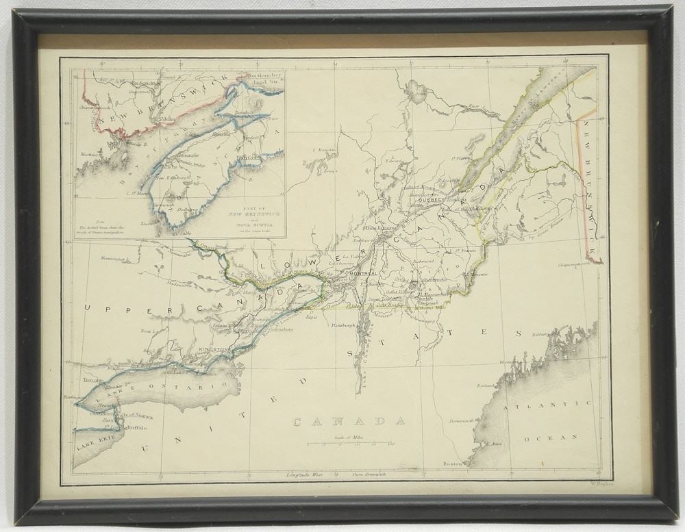 Antique Map: "Upper & Lower Canada", W. Hughes, 8 x 10 1/2". (1 of 4)
