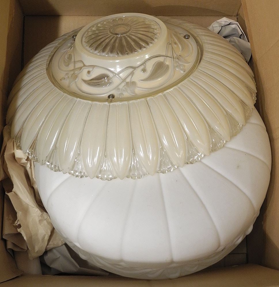 Two Vintage Glass Light Fixtures. (1 of 1)