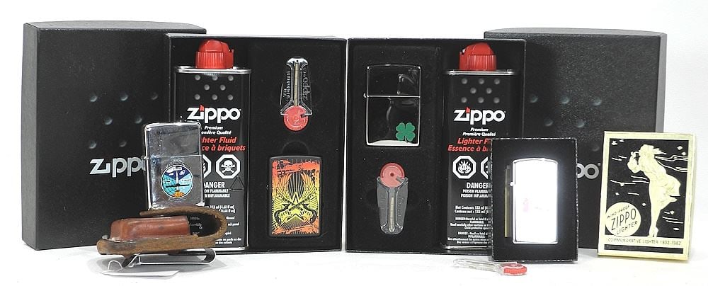Four Zippo Lighters Including USS Ticonderoga Apollo 16. (1 of 2)