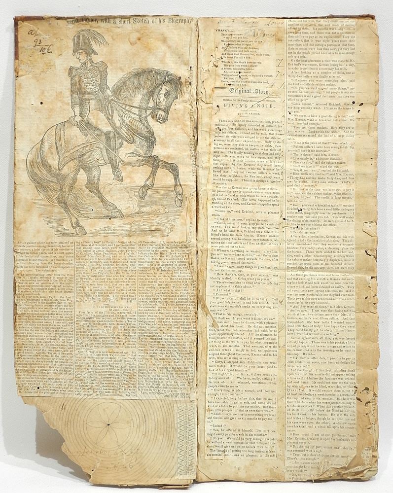 Antique Ledger/Scrapbook, C.1846, 16"h. (1 of 4)