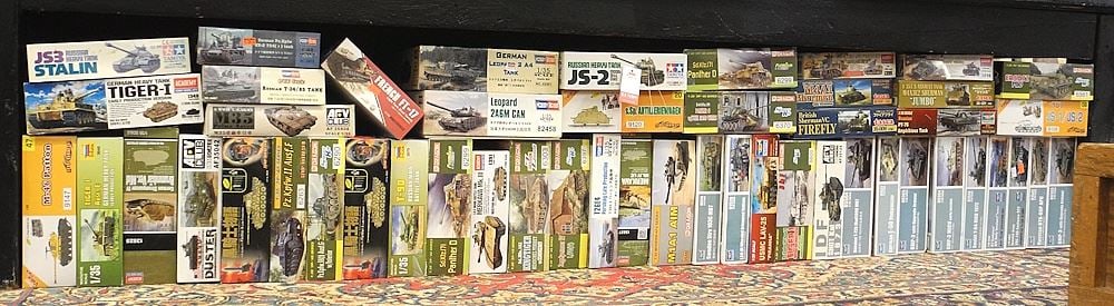 Large Collection of Tank Models, Various Makers.: Large Collection of Tank Models, Various Makers.