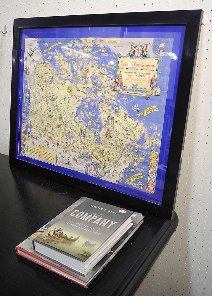 Vintage Colour Map "Hudson's Bay Co. Historic Trading Posts", 19 x 25", & Fur Trade Books. (1 of 1)