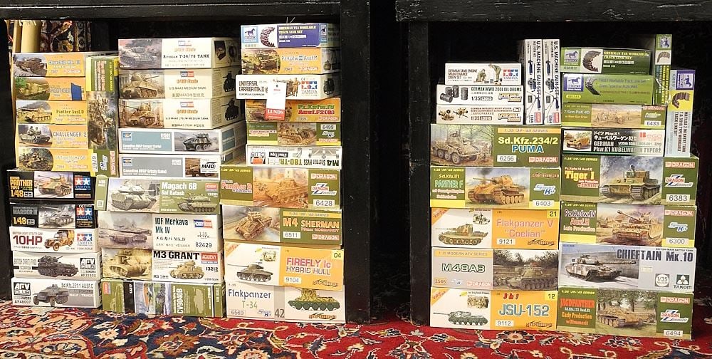 Large Collection of Tank Models, Various Makers.: Large Collection of Tank Models, Various Makers.