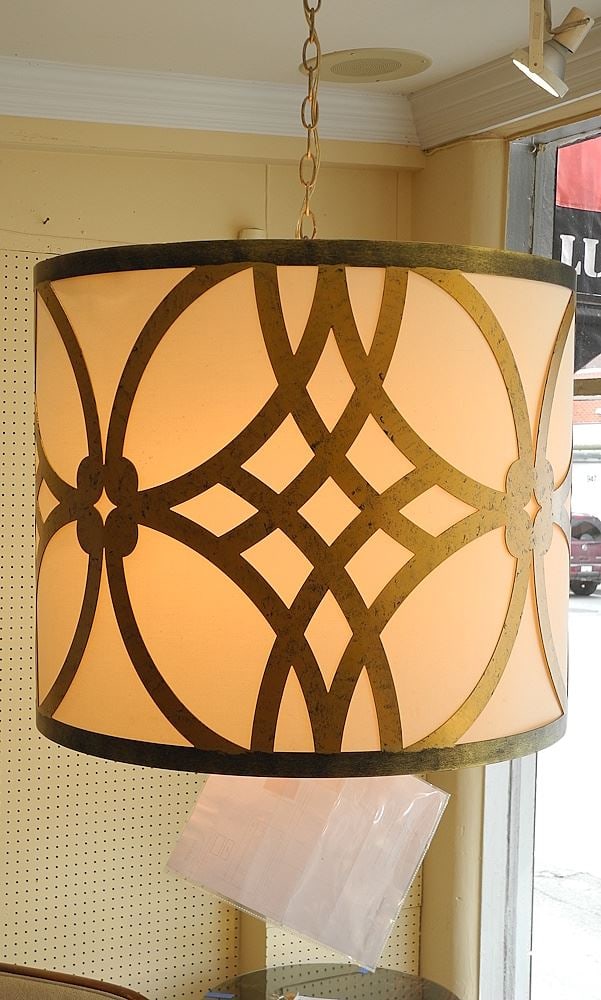 Contemporary Drum Chandelier with Receipt, 20 3/8 x 24" Diameter. (1 of 5)